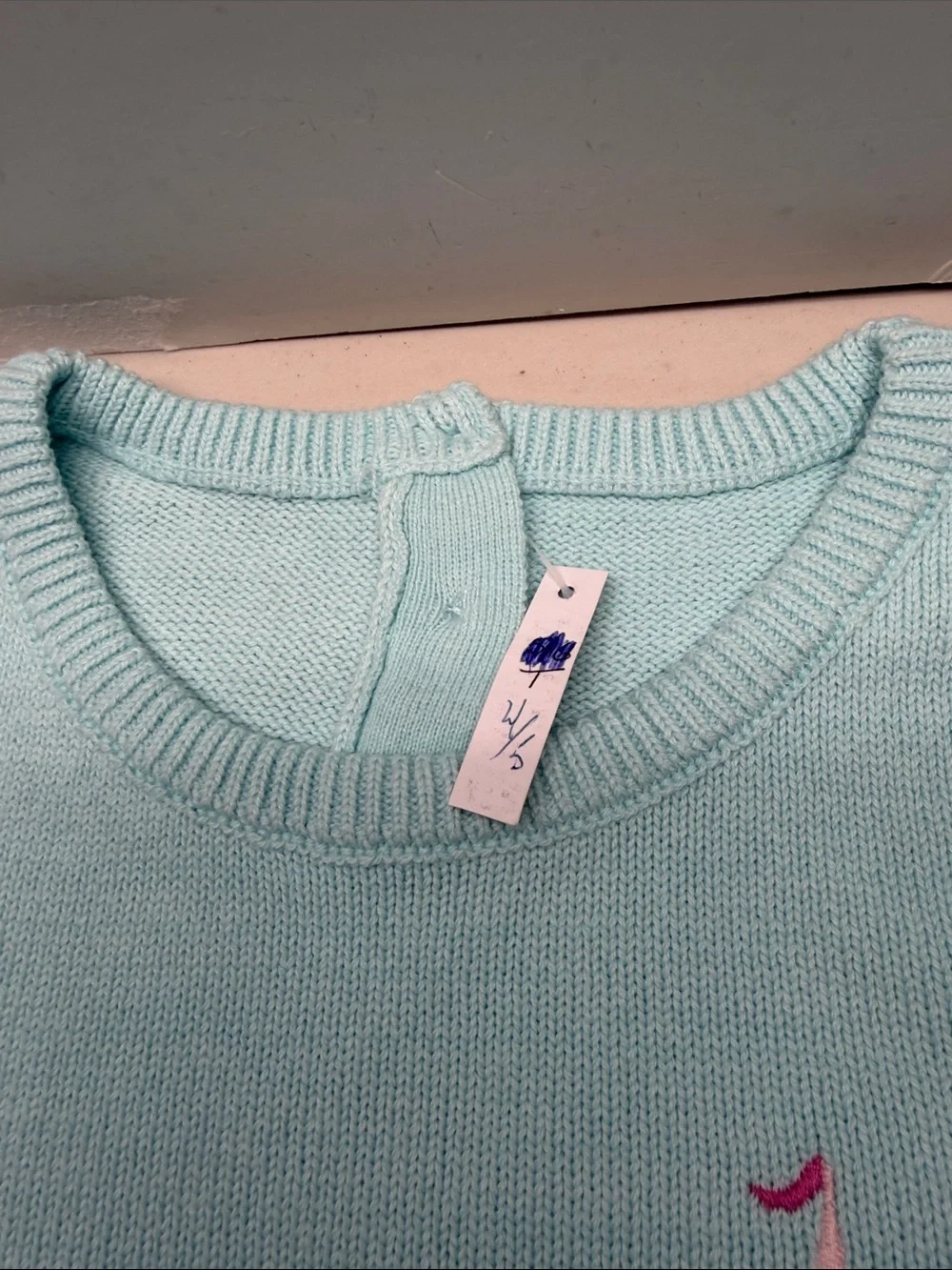 Gymboree Light Blue Unicorn & Castle Knit Sweater. No tag. NEW